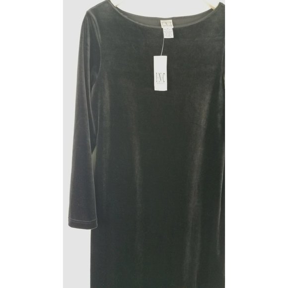 International Concepts Intimates Sz. M Black Velvet Long Sleeve Maxi Gown NWT - Picture 4 of 7
